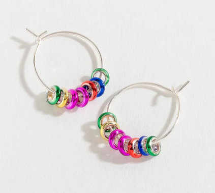 Rainbow Ring Hoop Earrings
