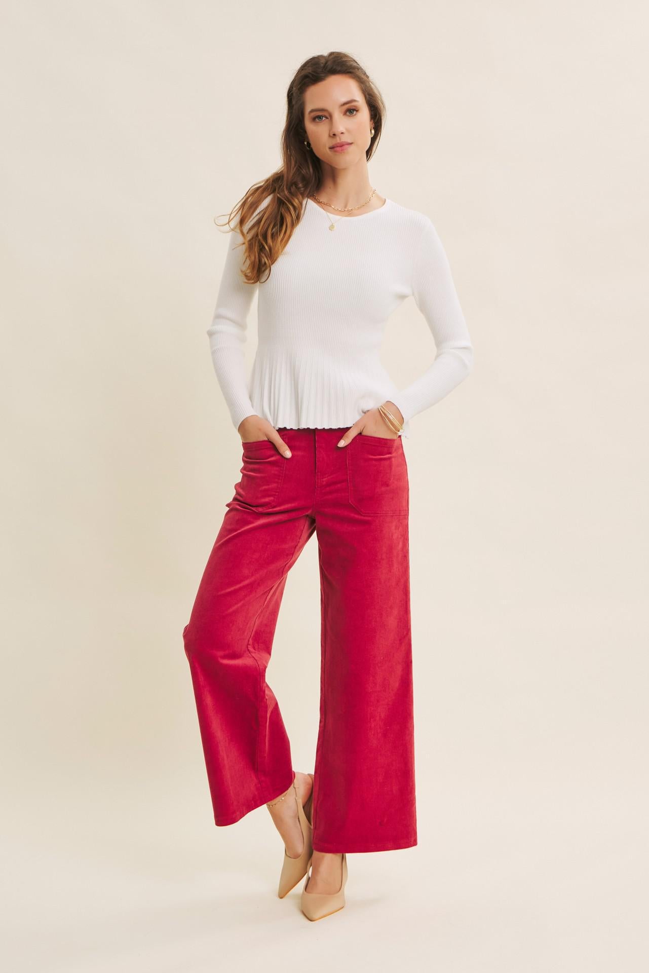 Cozy Chic Corduroy Wide-leg Pants