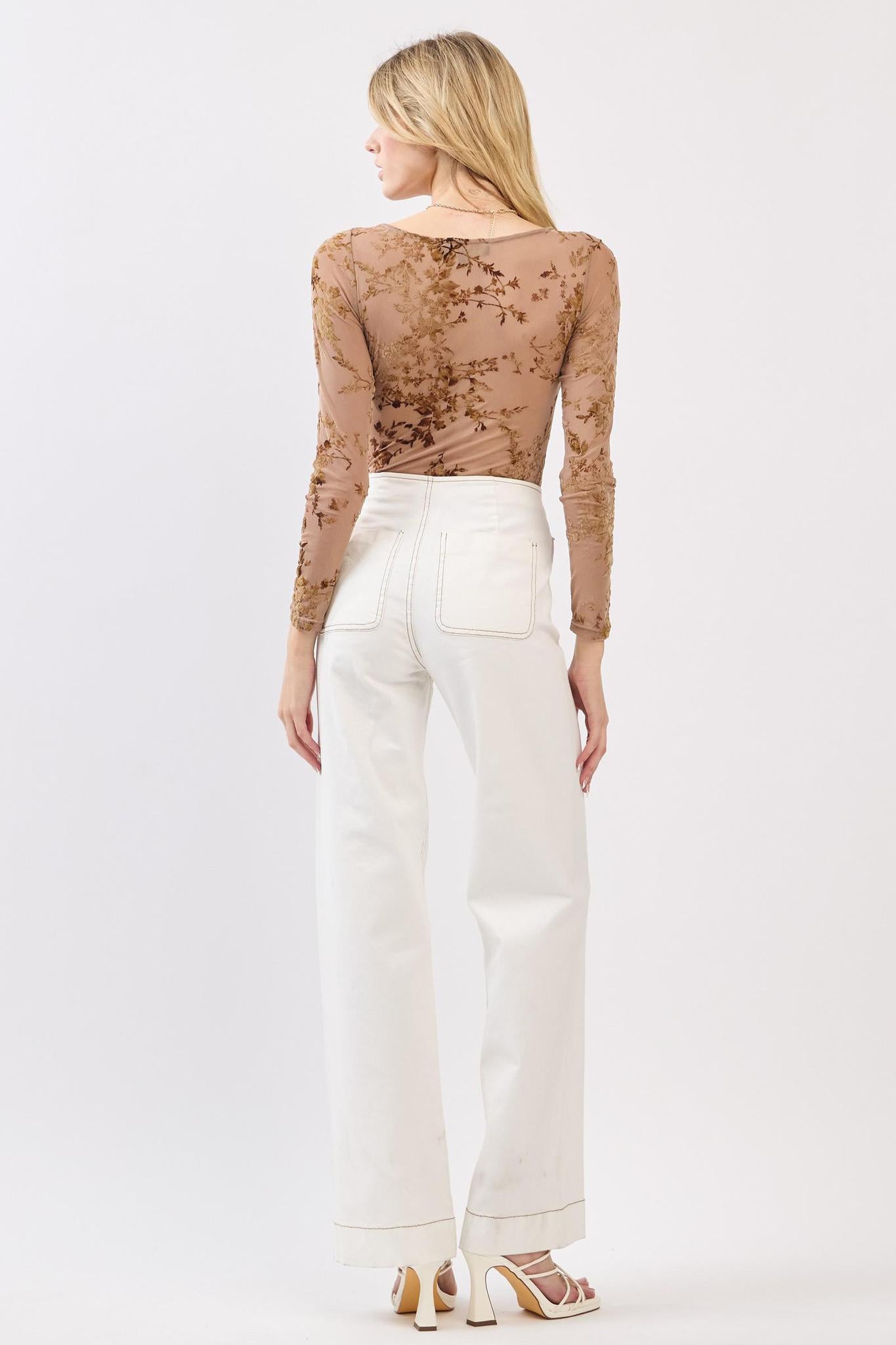 Long Sleeve Boat Neck Body Suit