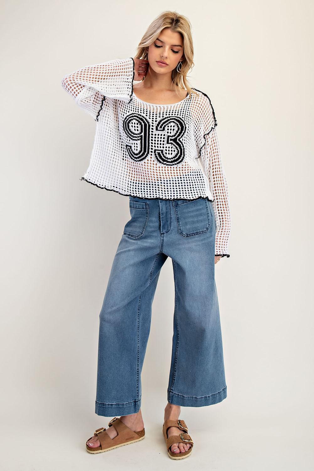 Long Sleeve Contrast Edge Sweater