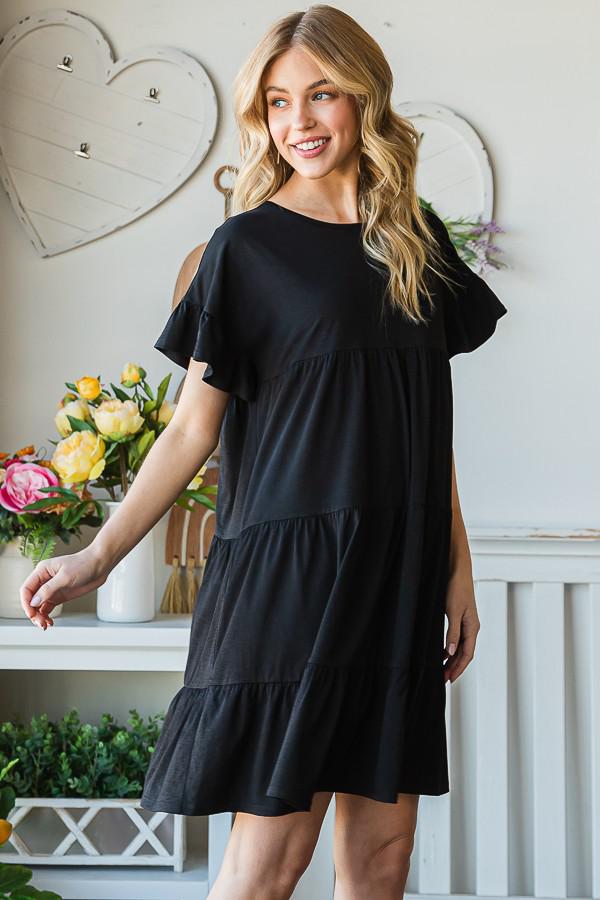 Plus Black Dolman Sleeve Bulgari Dress