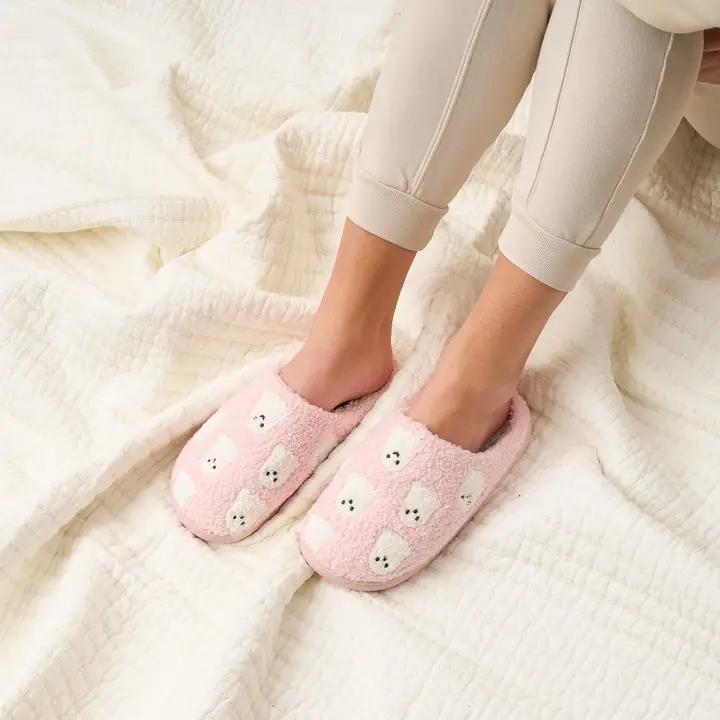 Fuzzy Ghost Slippers