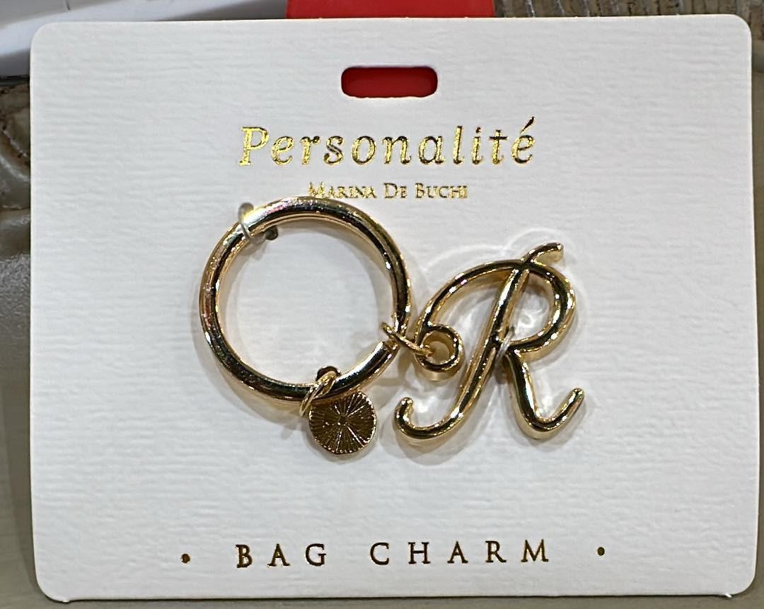 R Initial Bag Charm Keyring