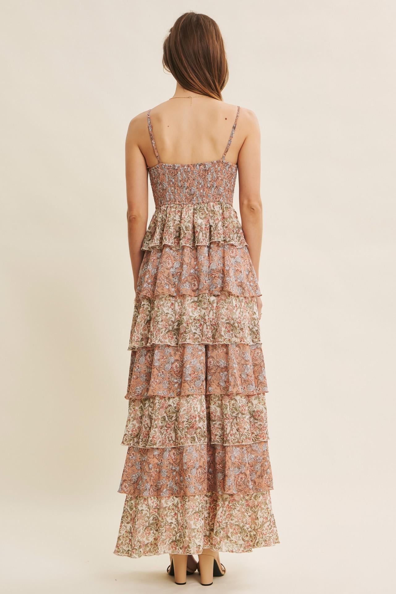 Clay Multi Ruffle Maxi Dress