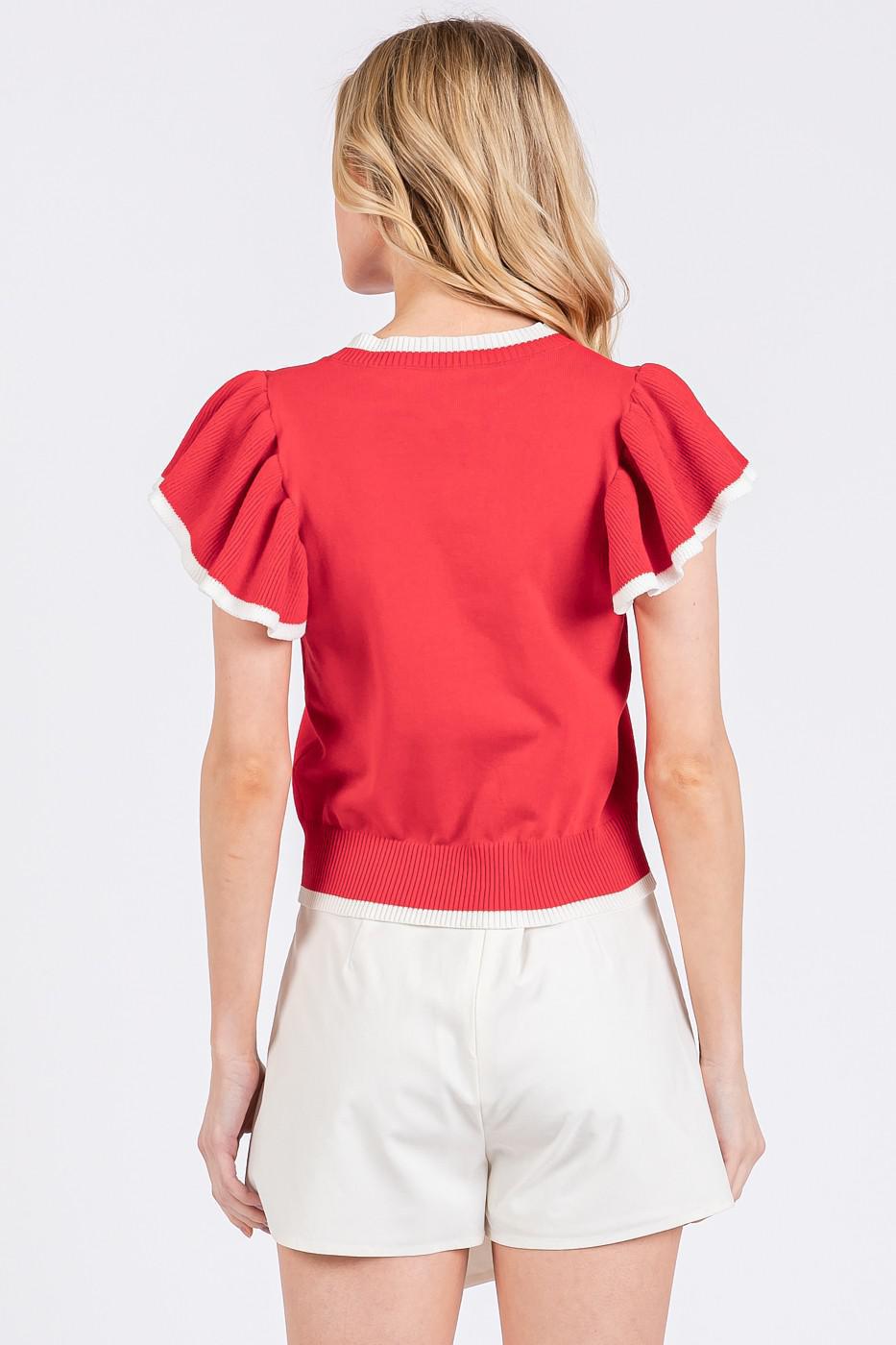 Sweater Knit Ruffle Crop Top