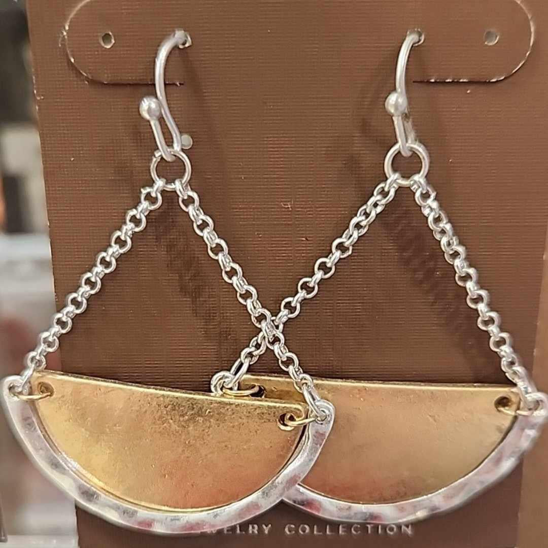 Crescent Chain Drop Earrings