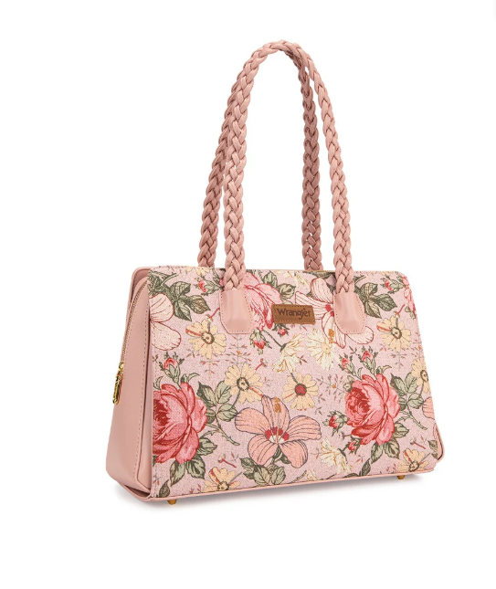 Wrangler Floral Print Braided Satchel Bag