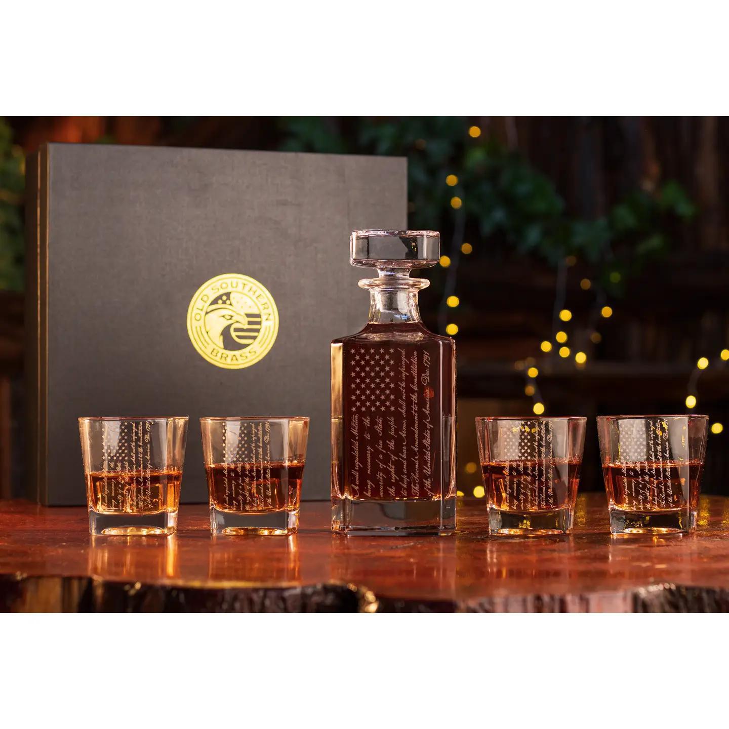 2nd Amendment Decanter Whiskey Glass Gift Set