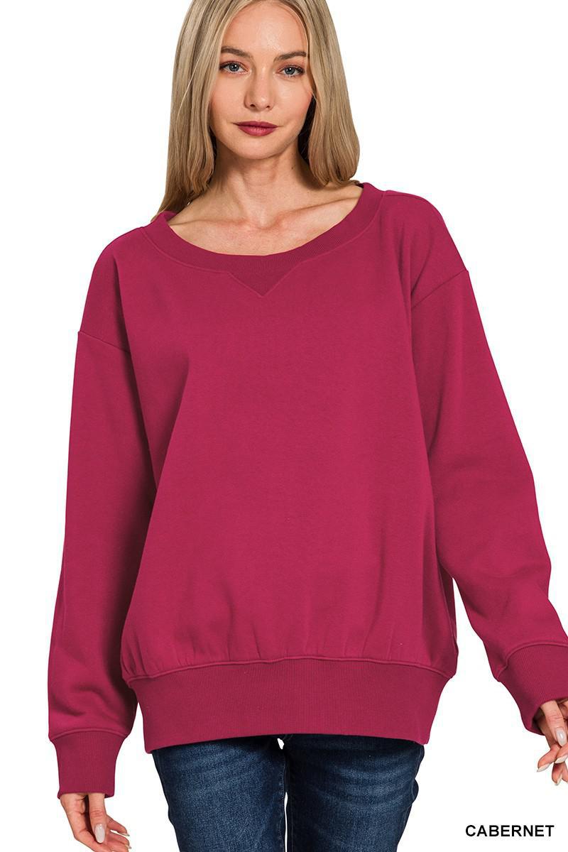 Fleece Boat Neck Sweatshirts