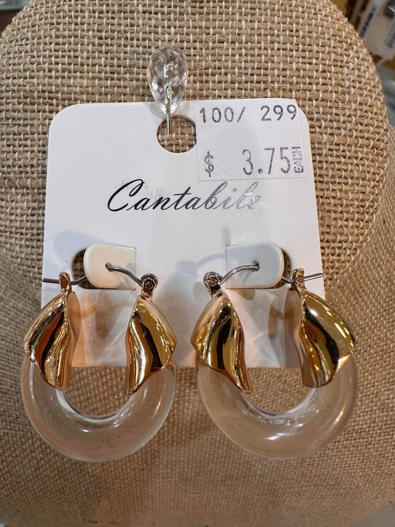 Gold Clear Hoops