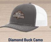 DIAMOND BUCK PATCH - Charcoal/White TRUCKER