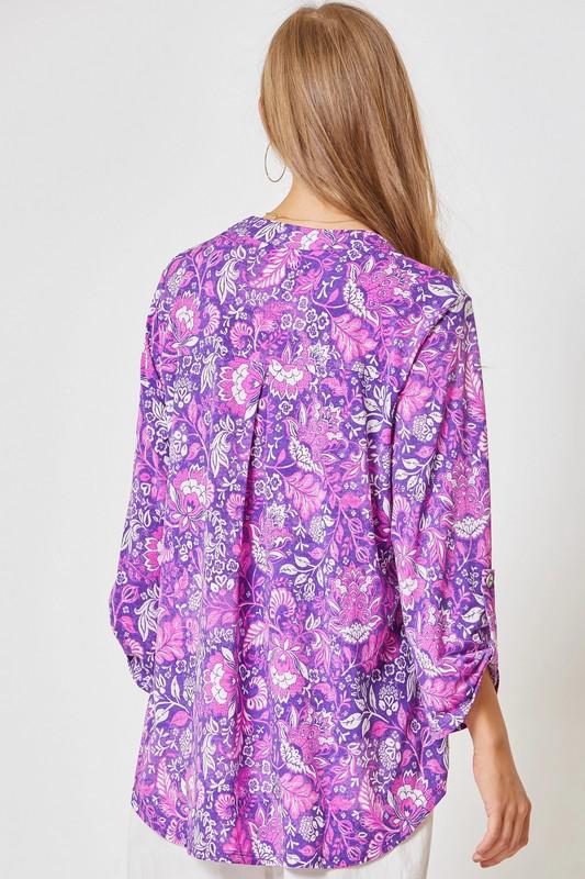 Lavender Mix Floral Top