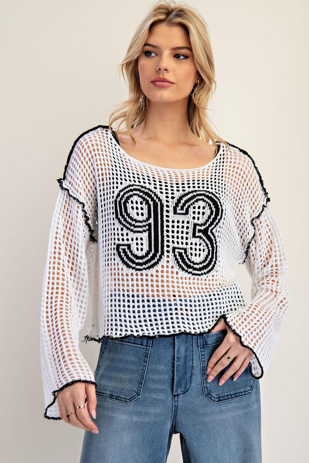 Long Sleeve Contrast Edge Sweater