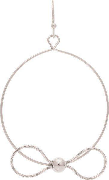Silver Circle Bow Tie Earring