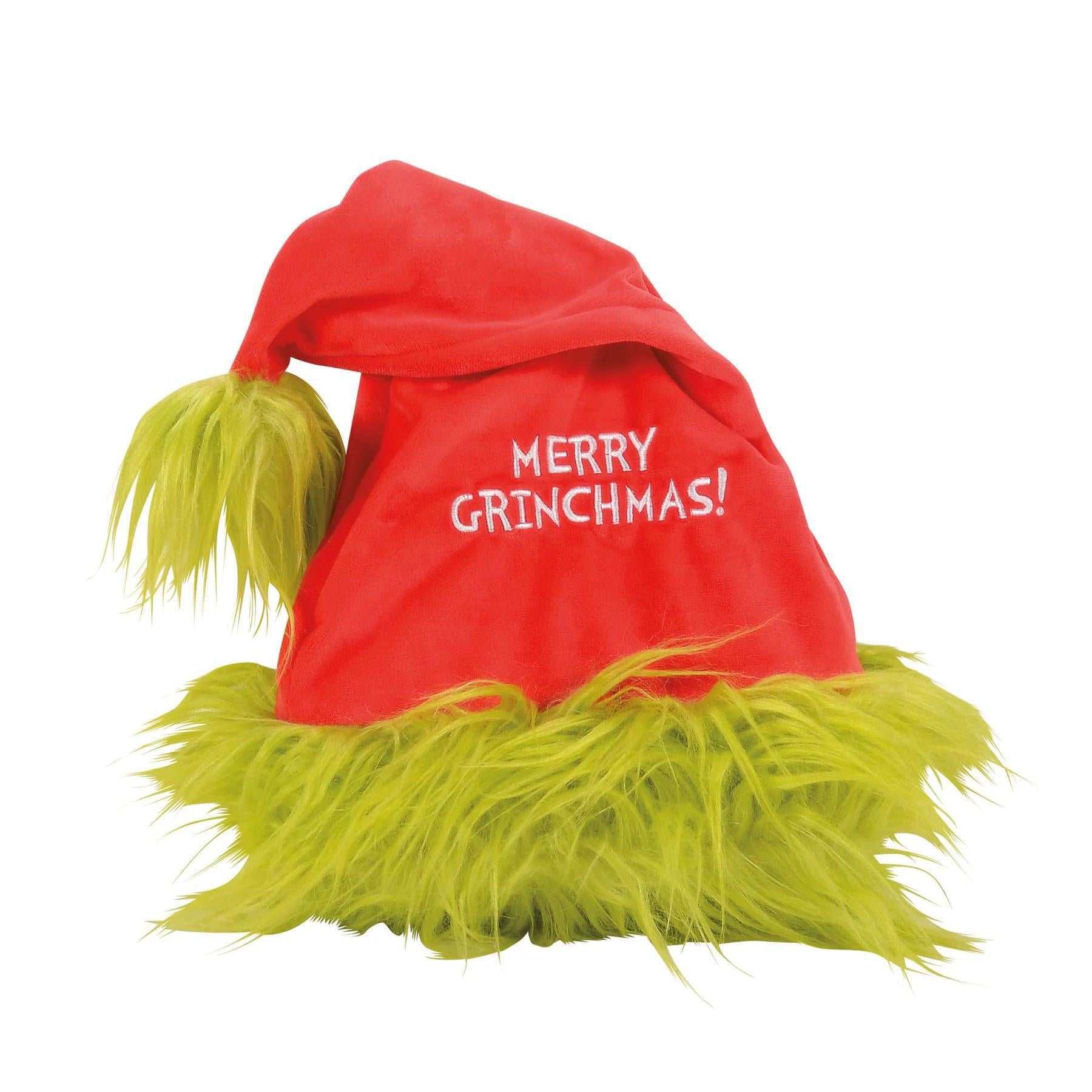 Grinch Santa Hat & Gloves Set
