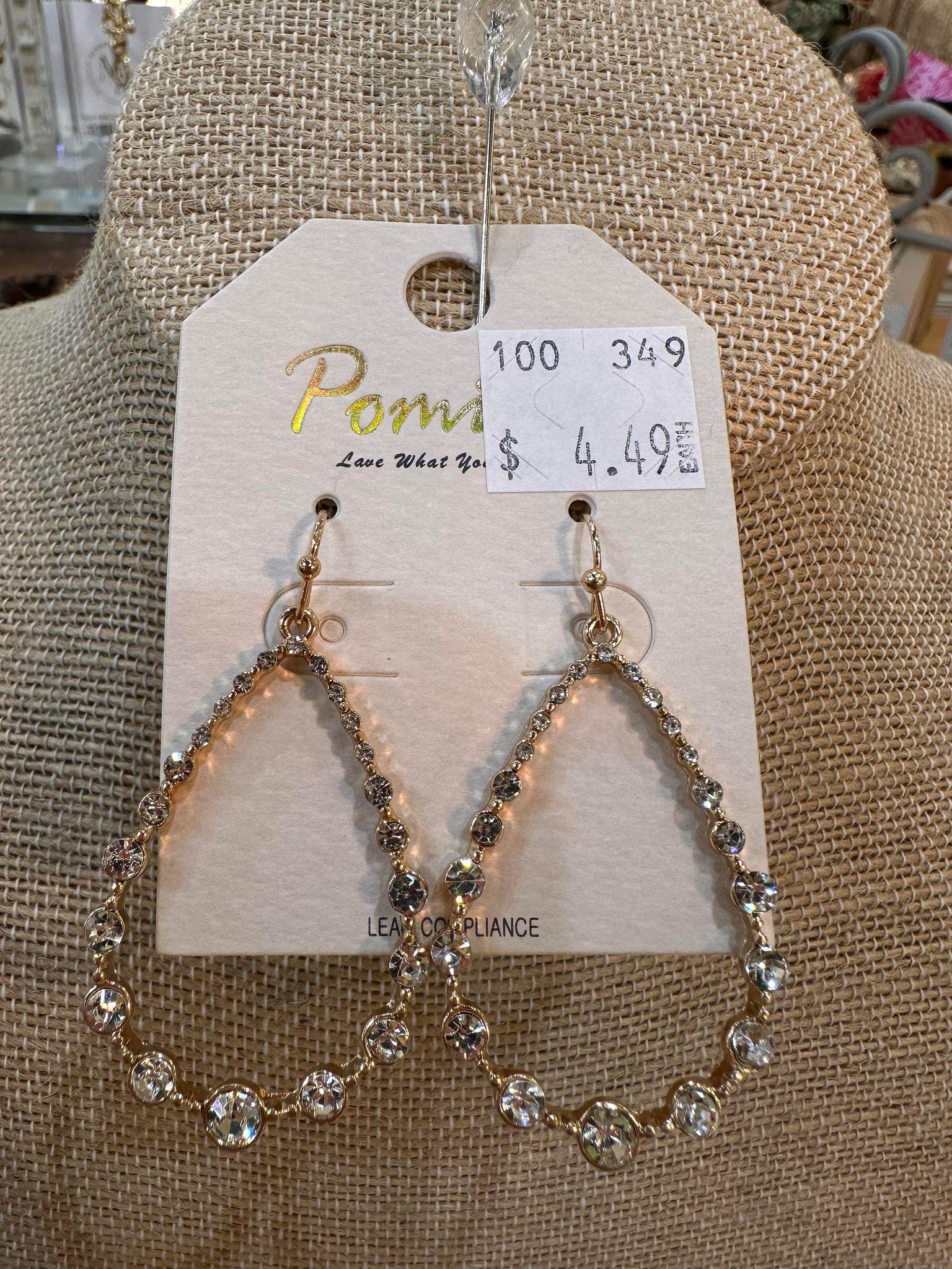 Gold Diamond Drop Earrings