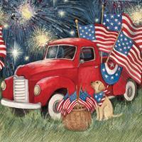 Old Glory Red Truck Napkins