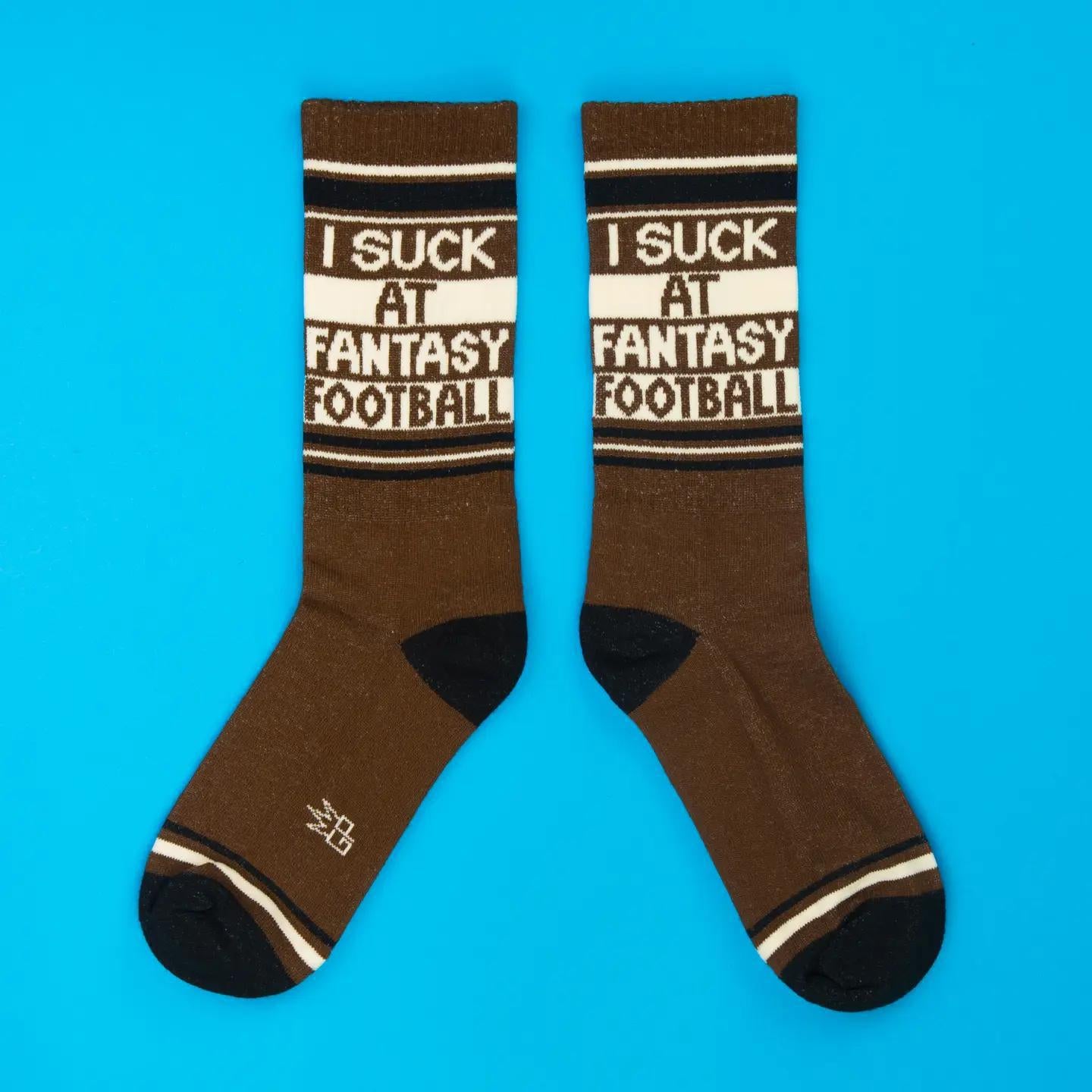 I Suck At Fantasy Football Gym Crew Socks