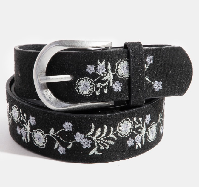 Soft Floral Embroidered Belt