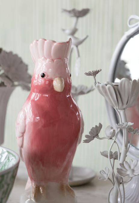 1-1/4 Quart Ceramic Cockatoo Shaped Pitcher