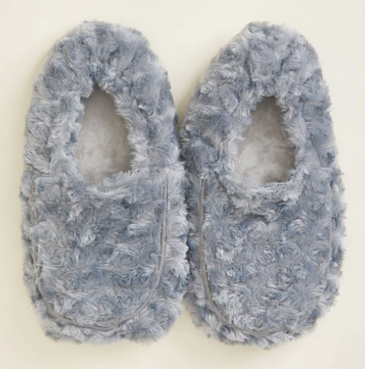 Curly Gray Warmie Slippers