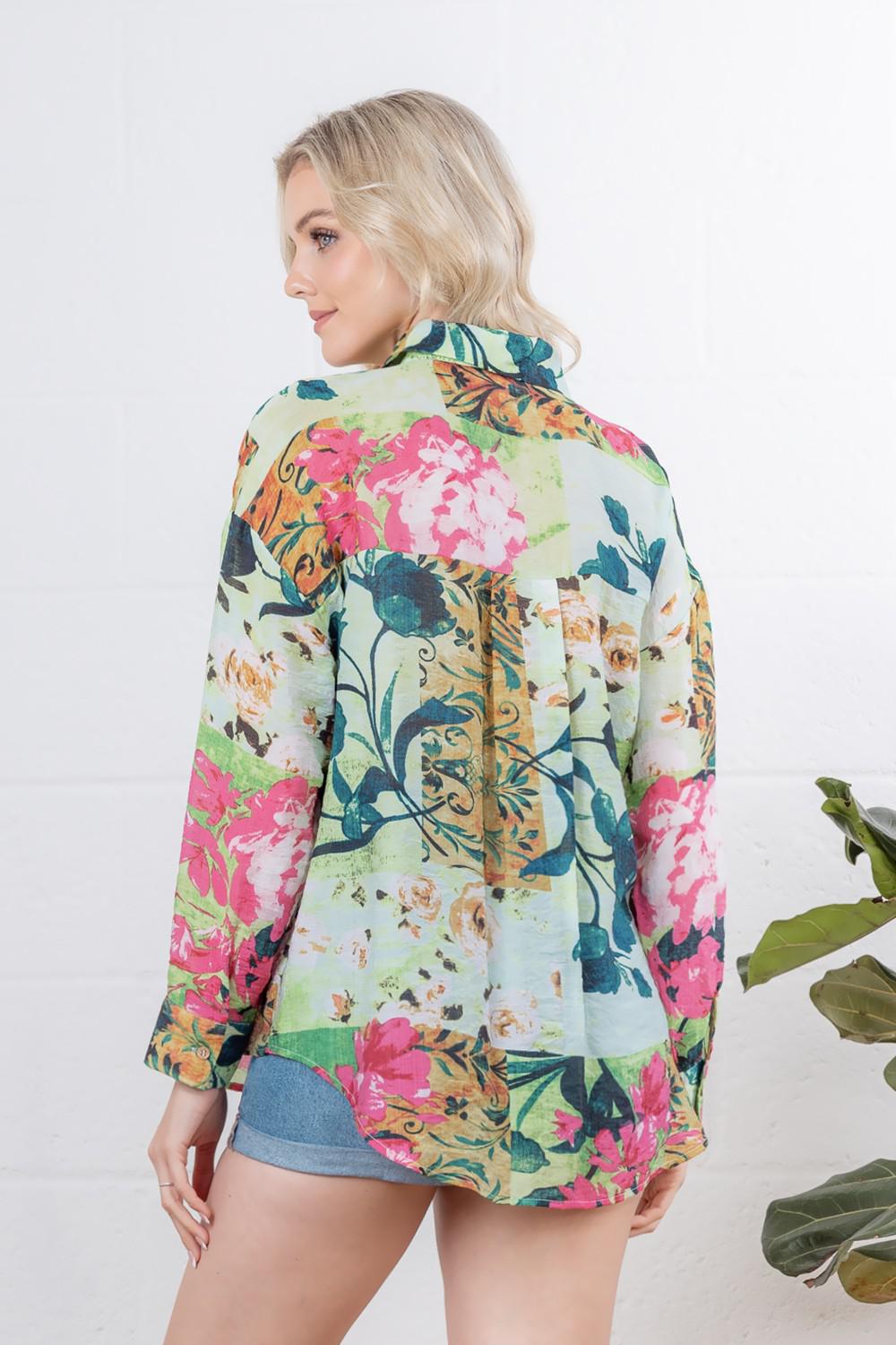 Printed Floral Long Sleeve Blouse