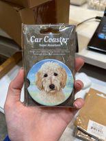 Goldendoodle Face Car Coaster