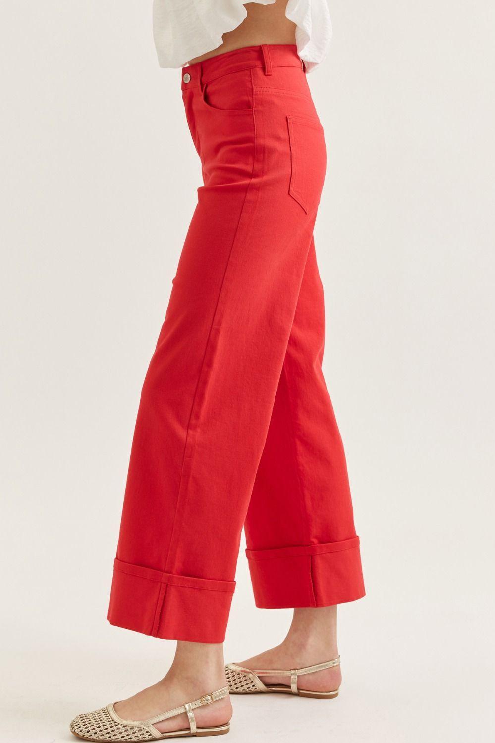 Solid Mid-Rise Ankle Length Pants