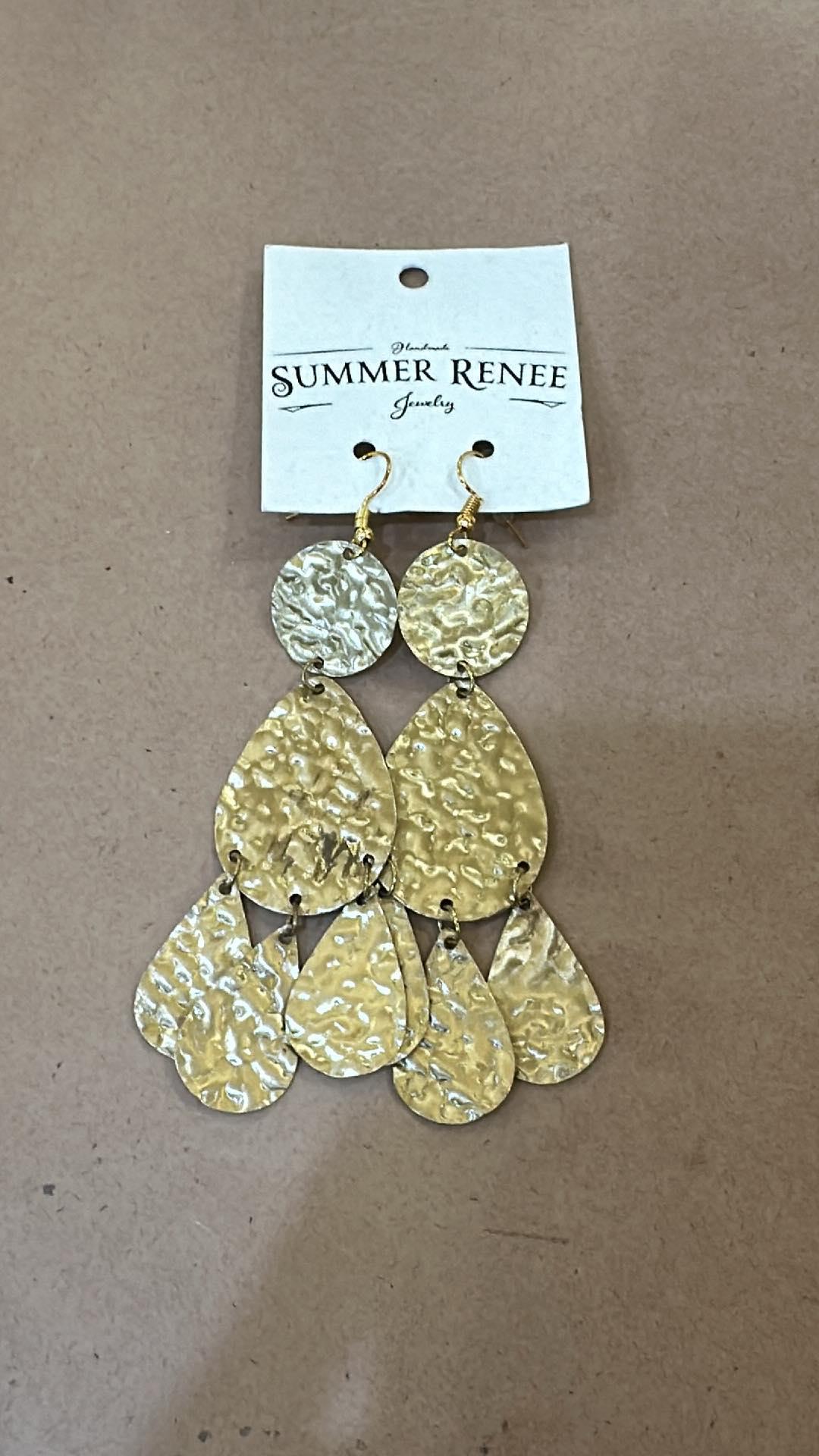 Gold Hammered Earrings