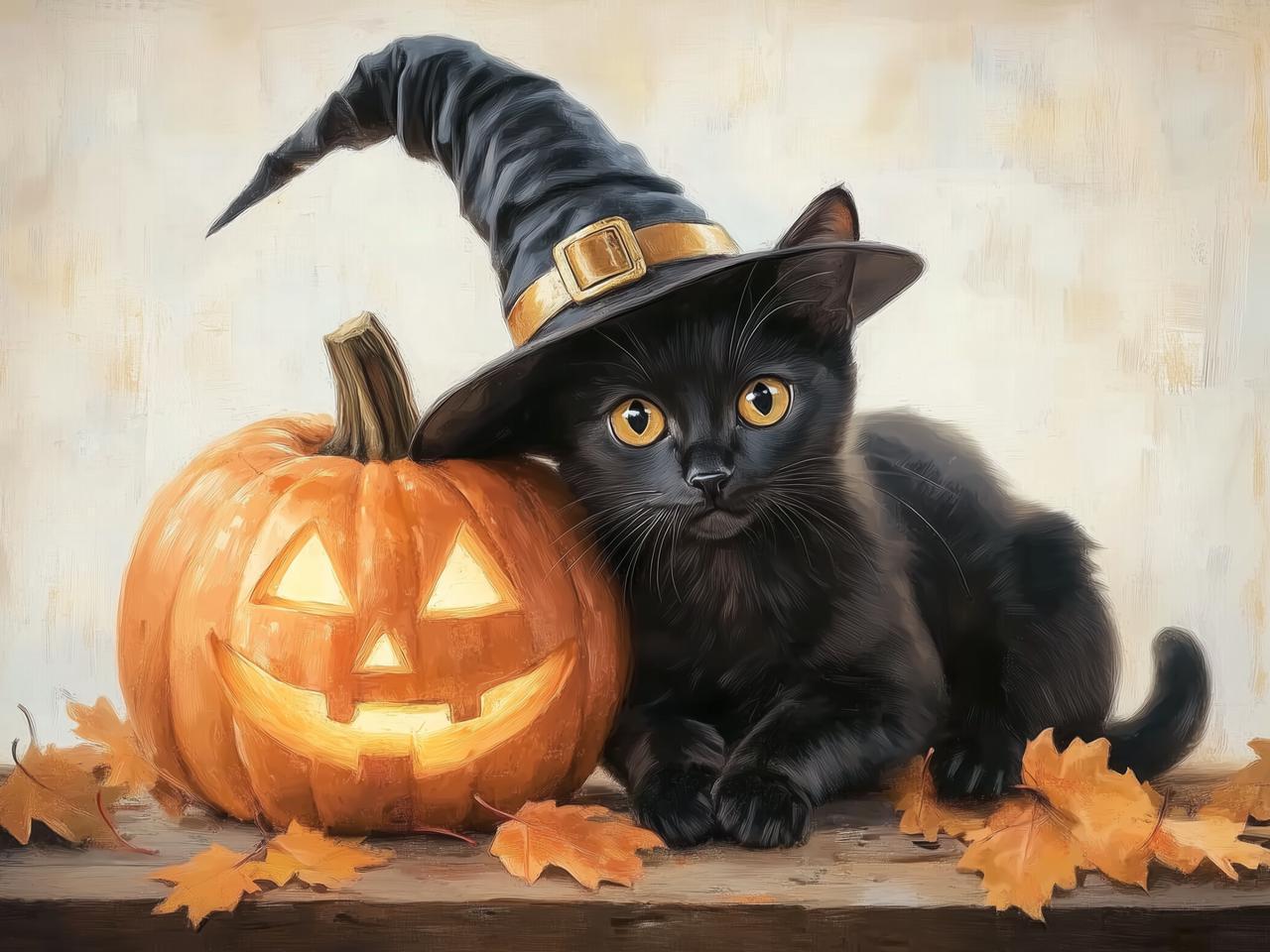 Halloween Black Cat Box Frame 18 x 24