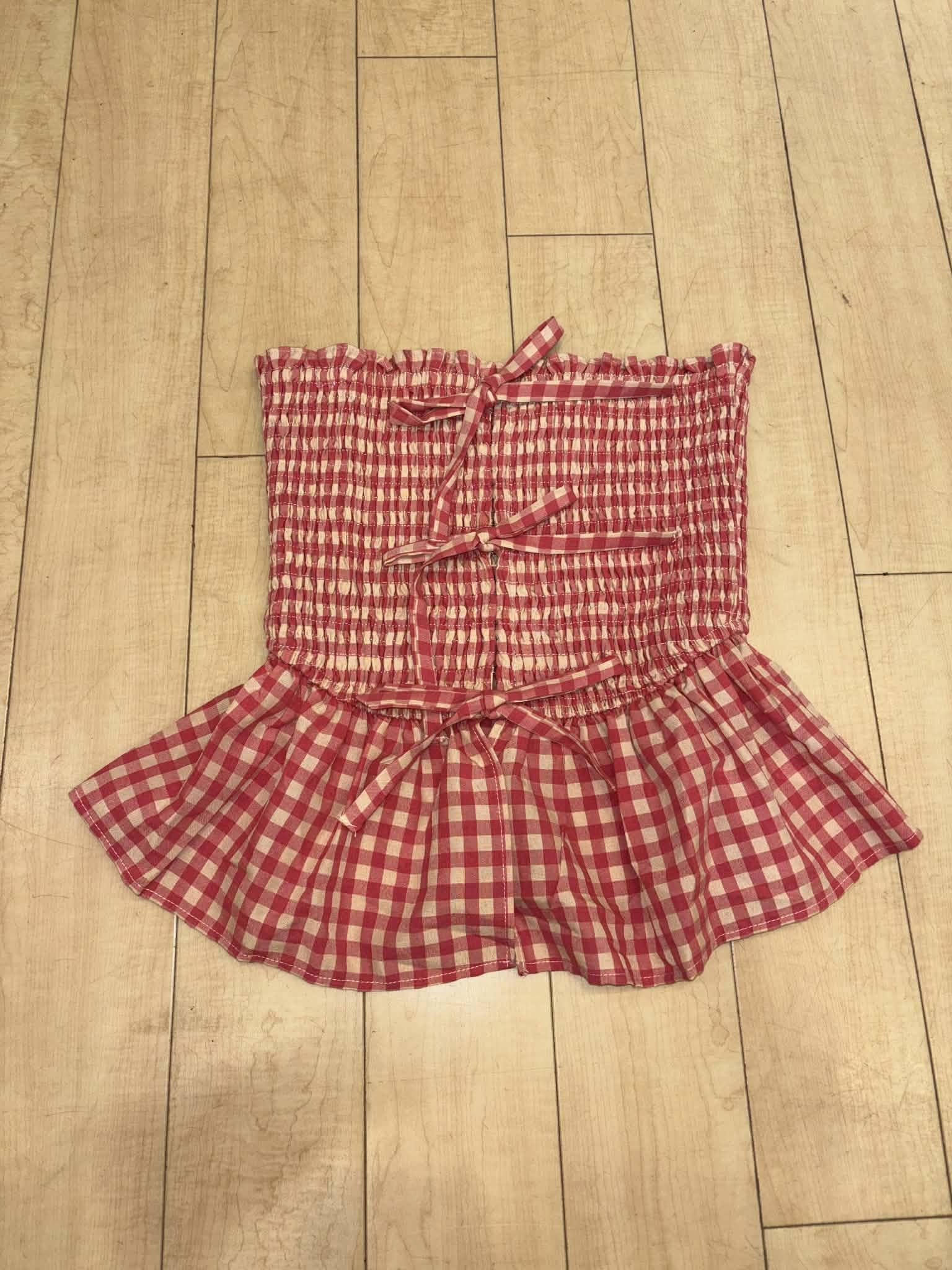 Cherry Vanilla Gingham Tube Top