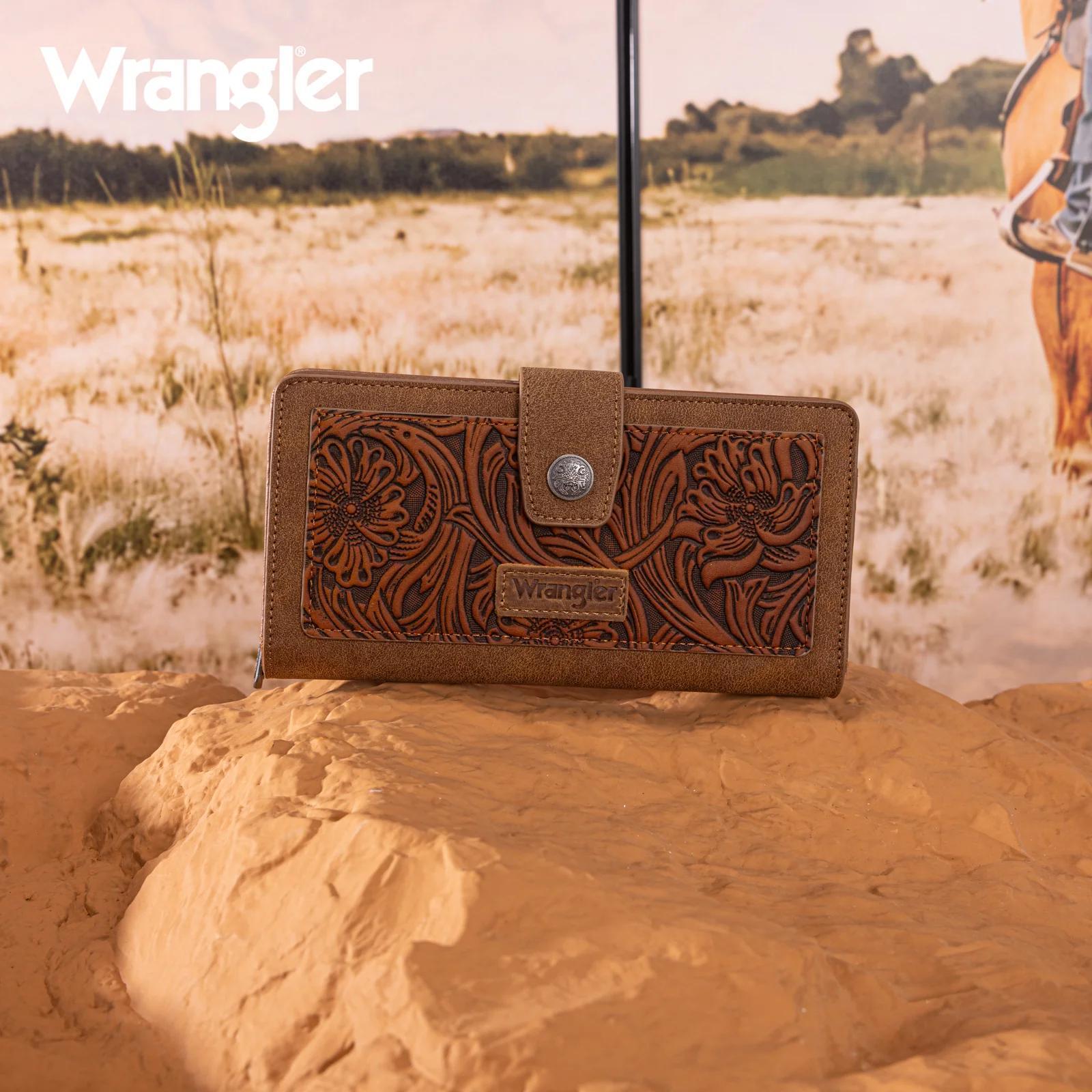 Wrangler Western Floral Tooled RFID Wallet
