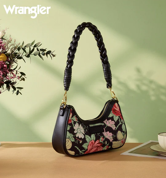 Wrangler Floral Print Braided Hobo Bag