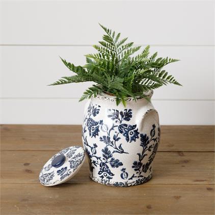Blue Floral Ginger Jar