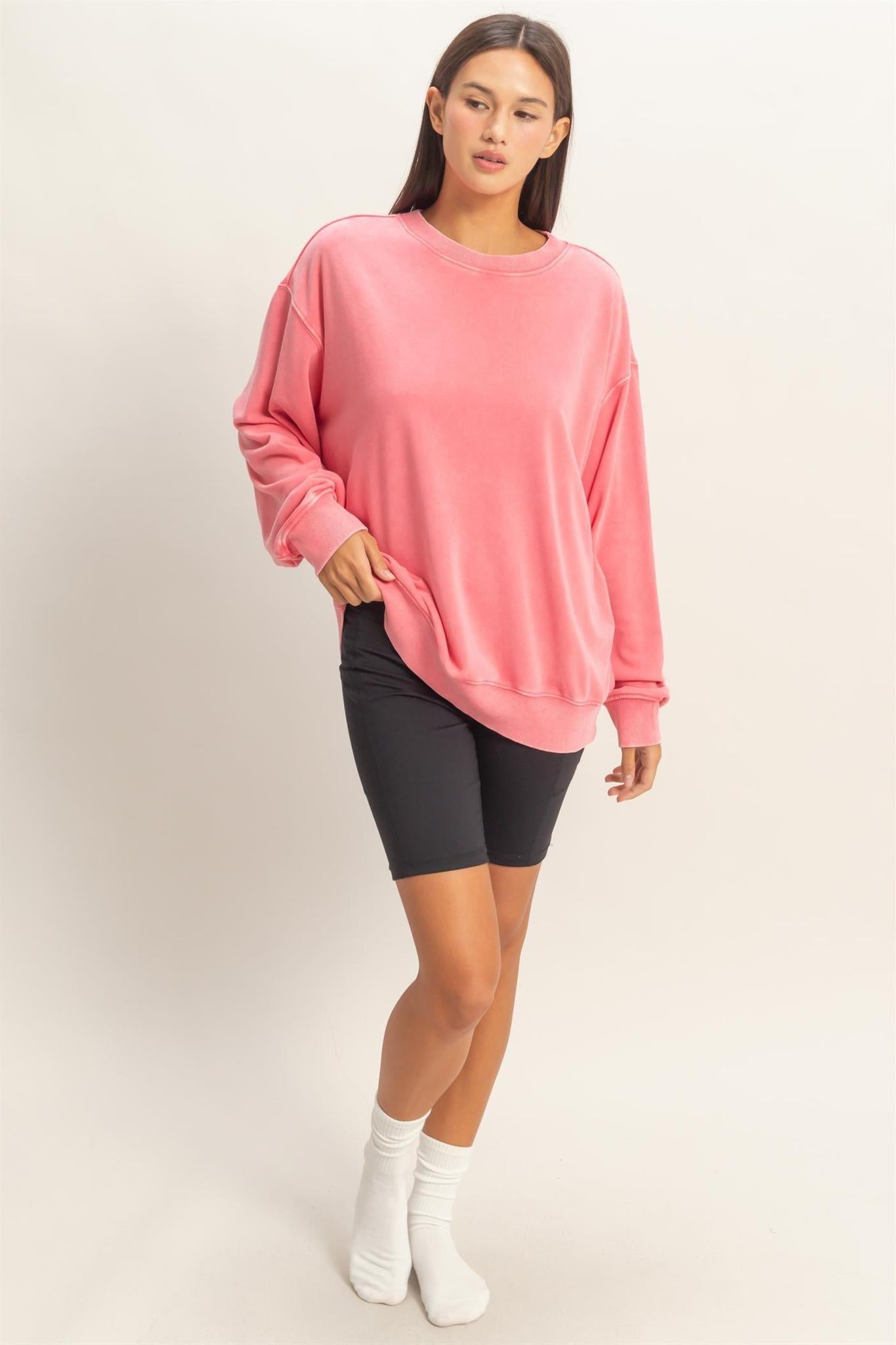 Mineral Washed Crew Neck Sweatshirt