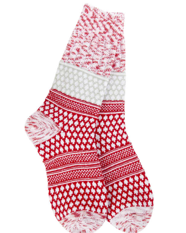 Peppermint Multi Holiday Gallery Textured Crew