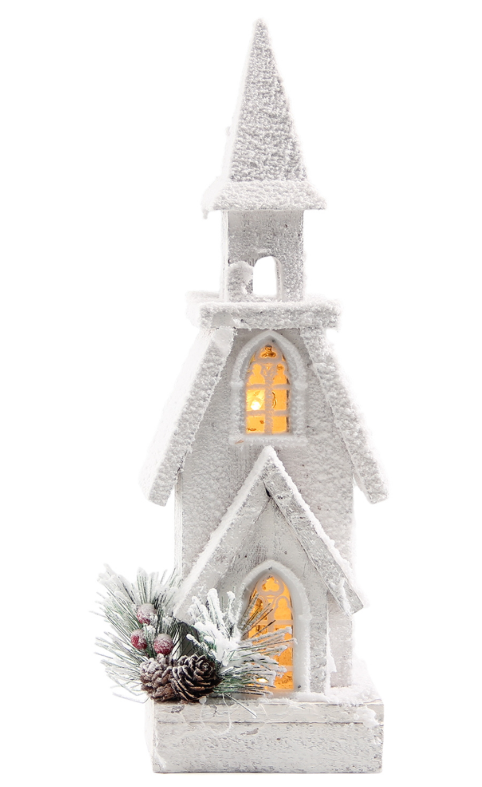 Wood Church with Lights