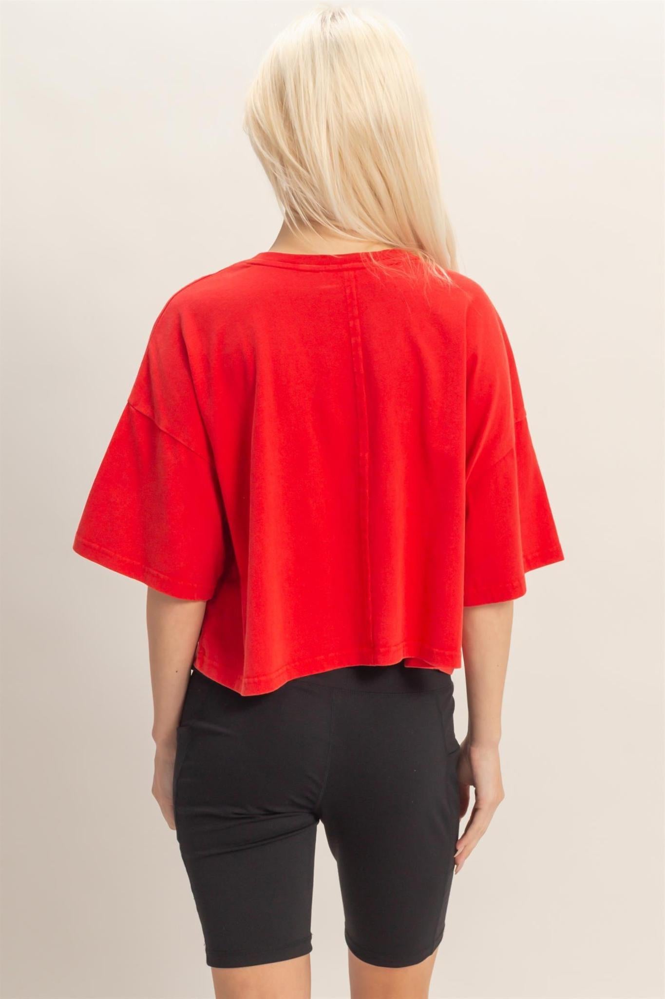 Raw Edge Star Patch Top