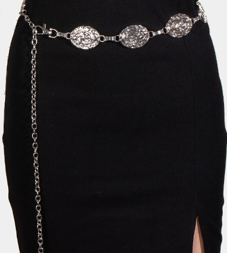 Warped Metallic Oval Disc Chain Belt