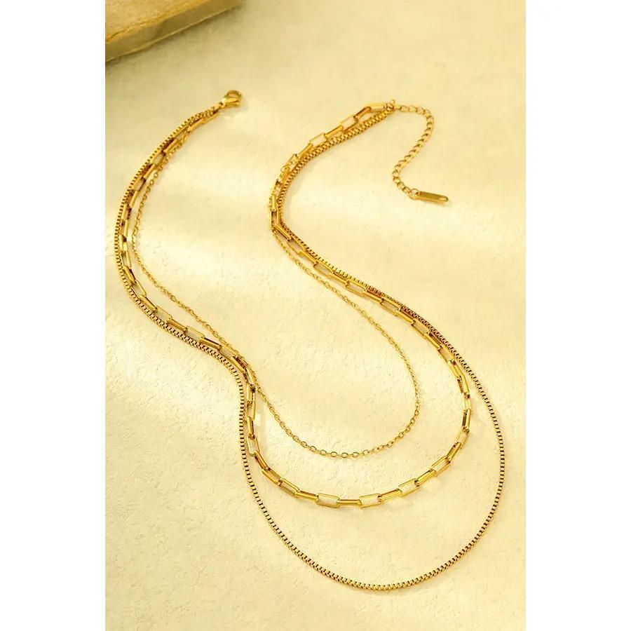 18K Stainless Steel Tarnish Free Layered Necklace