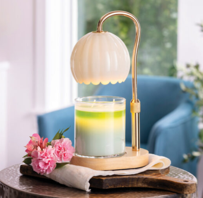 Milk Glass Candle Warmer Lamp