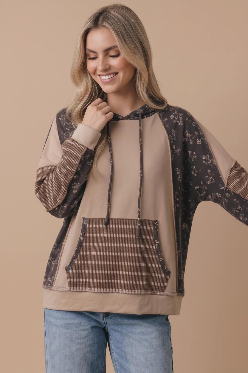 Long Sleeve Oversized Kangaroo Pocket Hoodie