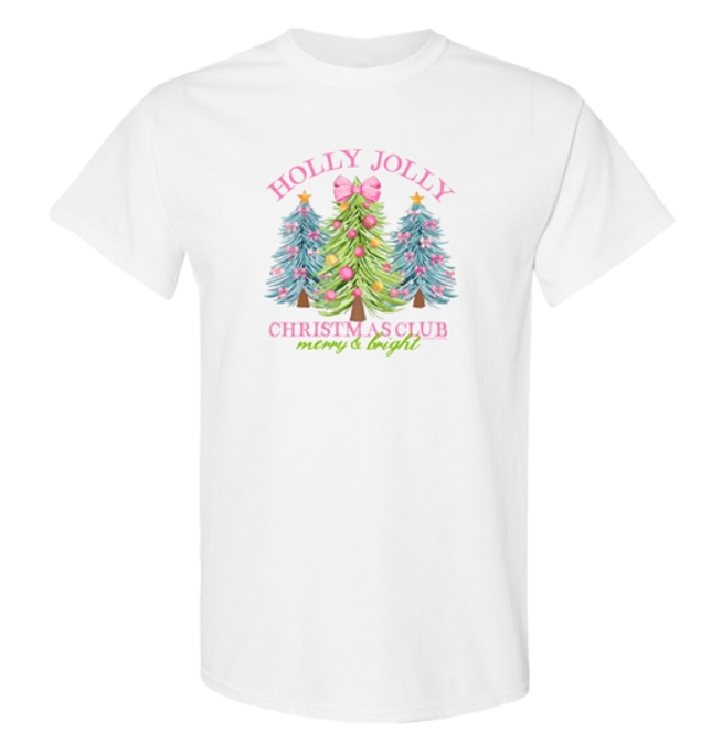 SC Soft Holly Jolly Christmas Club Front Print - White