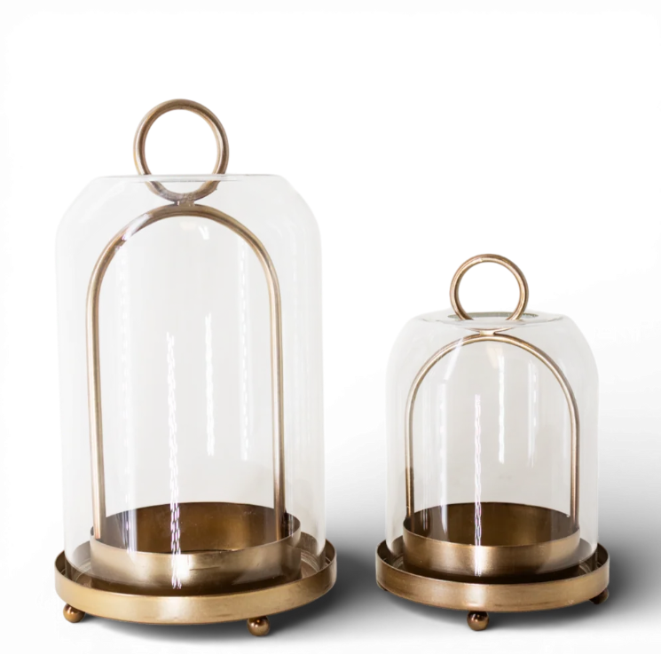 PR112 Cloche w/Metal Stand Set of 2