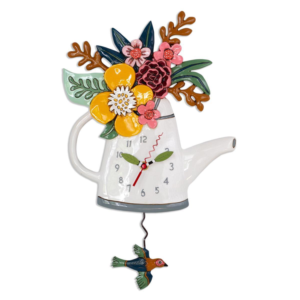 Blossoms Watering Can Allen Design Clock