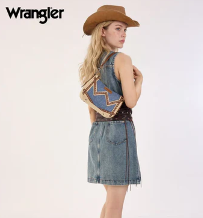 Wrangler Western Chevron Contrast Stitch Satchel Bag
