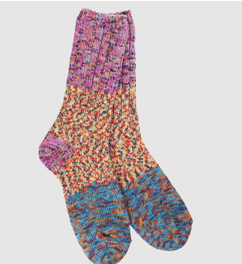 Fiesta Weekend Ragg Crew Colorblock Socks