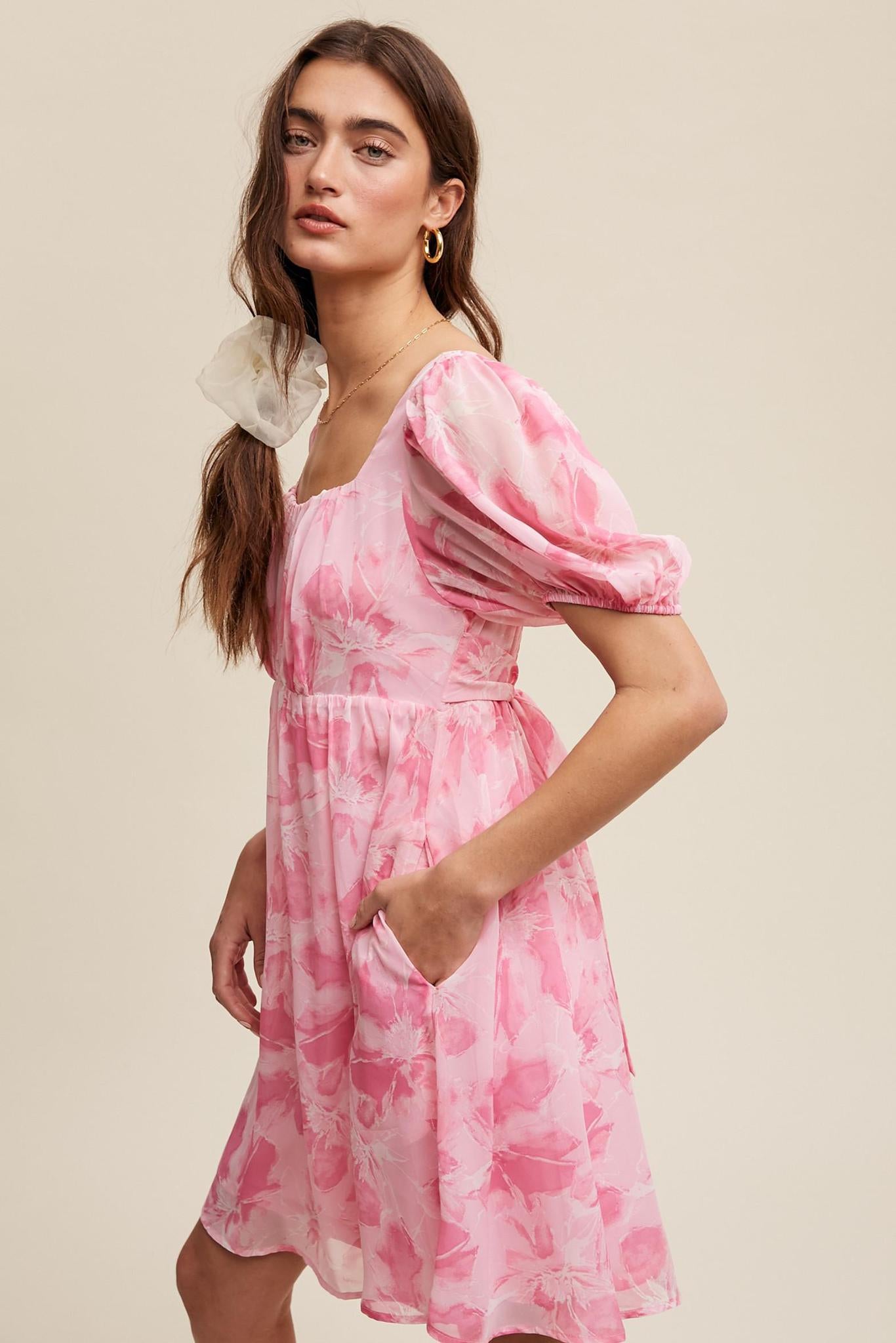 Empire Pink Babydoll Dress