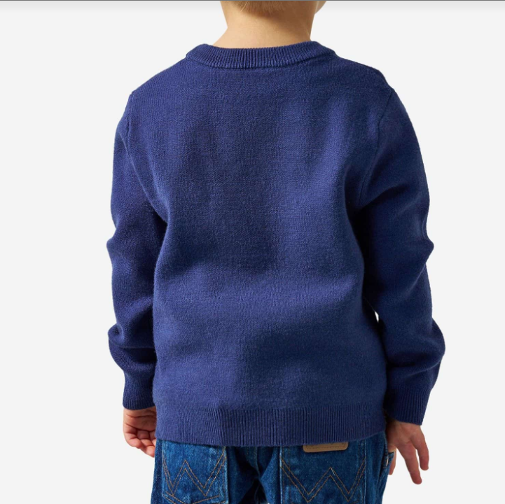 Youth Cabin Sweater - Navy Deer