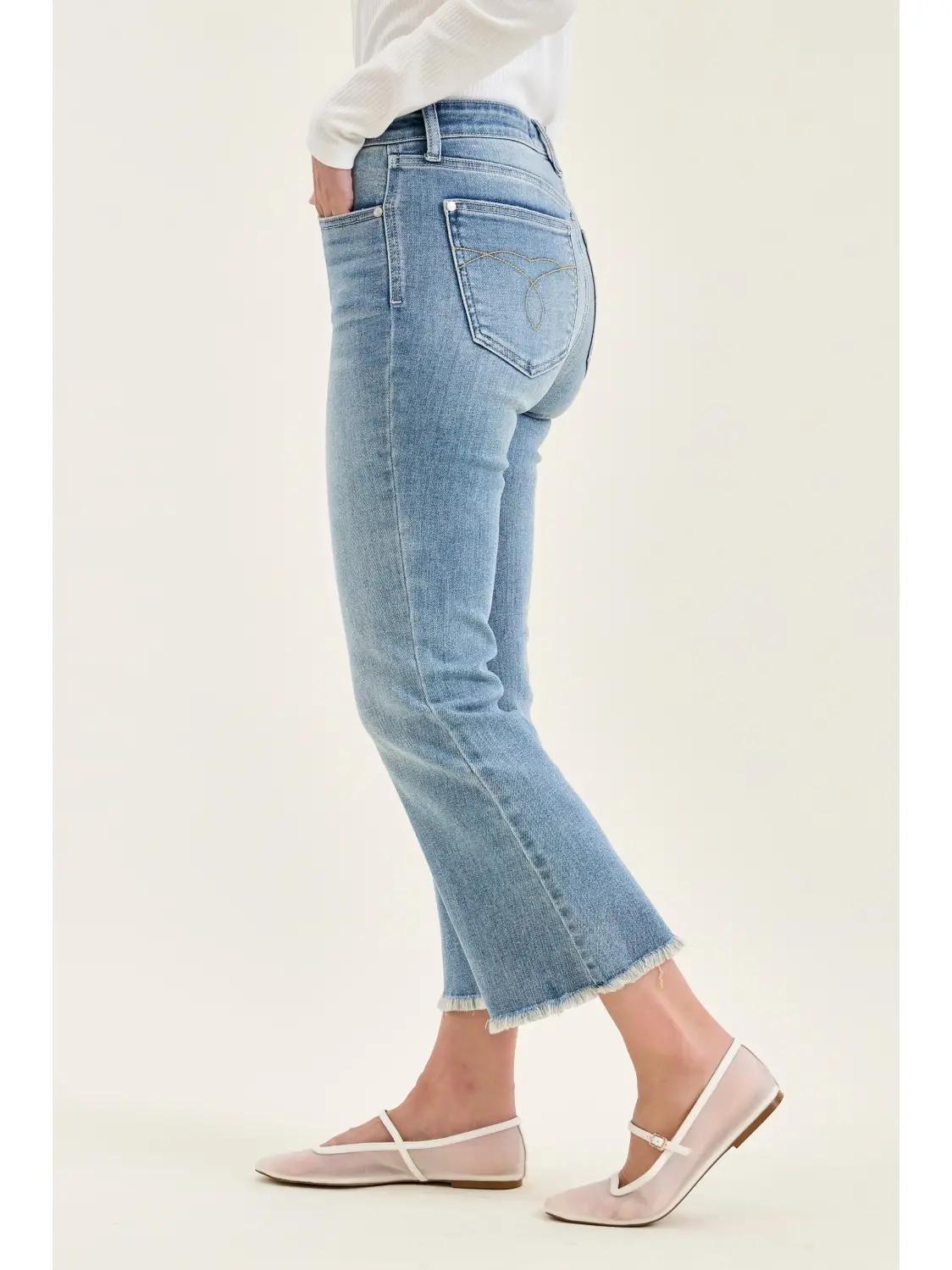 Judy Blue MR Kick Flare with Frayed Hem